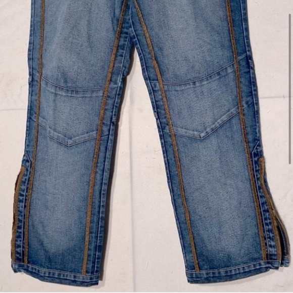Vintage Request Relaxed Fit Cropped Capri Jeans With Brown Stitching 9 - Picture 3 of 13